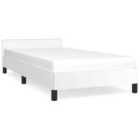 vidaXL Bed Frame with Headboard White 90x190cm 3FT Single Faux Leather (349897)