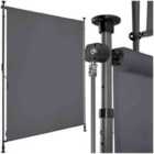 tectake Retractable Awning Taija - tooless installation, with hand crank, retractable and UV blocking - 310x128cm, dark grey