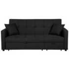 Beliani Fabric Sofa Bed Black Glomma