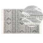 Beliani Rug PAZAR Black/ White 160x230 cm Wool