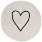 Beliani Kids Rug HEART Beige ? 140 cm Cotton
