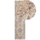 Beliani Rug ALMUS Brown 80x300 cm Cotton