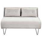 Beliani 2 Seater Fabric Sofa Bed Light Grey Vestfold