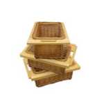 3 X Pull Out Wicker Kitchen Baskets 400Mm