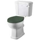 Bayswater Fitzroy Traditional Close Coupled Comfort Toilet Pan, Cistern & Hunter Green Soft Close Seat