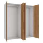 Wickes Claydon Oak Slab 2 Cabinet Quad Wardrobe with Rail - 2250 x 2000mm