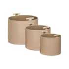 Beliani Set of 3 Baskets ARAM Faux Leather Beige
