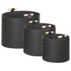 Beliani Set of 3 Baskets ARAM Faux Leather Black