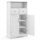 Costway Bathroom Floor Cabinet with 2 Doors and 2 Adjustable Shelves for Bathroom-White