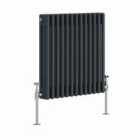 Heizmann 600X607Mm Traditional 3 Column Cast Iron Style Radiator Anthracite