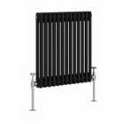 Heizmann 600X605Mm Traditional 2 Column Cast Iron Style Radiator Black