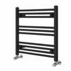Heizmann 600X600 Mm Straight Heated Towel Rail Radiator Black