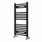 Heizmann 800X400 Mm Straight Heated Towel Rail Radiator Black