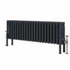 Heizmann 300X1010Mm Traditional 4 Column Cast Iron Style Radiator Anthracite