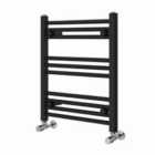 Heizmann 600X500 Mm Straight Heated Towel Rail Radiator Black