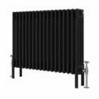 Heizmann 600X830Mm Traditional 4 Column Cast Iron Style Radiator Black