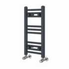 Heizmann 600X300 Mm Straight Heated Towel Rail Radiator Anthracite