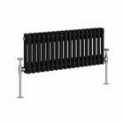 Heizmann 300X830Mm Traditional 2 Column Cast Iron Style Radiator Black