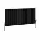 Heizmann 600X1462Mm Traditional 3 Column Cast Iron Style Radiator Black
