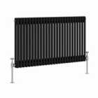 Heizmann 600X1190Mm Traditional 2 Column Cast Iron Style Radiator Black