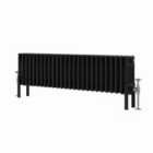 Heizmann 300X1190Mm Traditional 4 Column Cast Iron Style Radiator Black