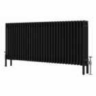 Heizmann 600X1460Mm Traditional 4 Column Cast Iron Style Radiator Black