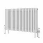 Heizmann 600X1010Mm Traditional 4 Column Cast Iron Style Radiator White