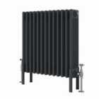 Heizmann 600X605Mm Traditional 4 Column Cast Iron Style Radiator Anthracite