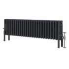 Heizmann 300X1190Mm Traditional 4 Column Cast Iron Style Radiator Anthracite