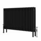 Heizmann 600X1010Mm Traditional 4 Column Cast Iron Style Radiator Black