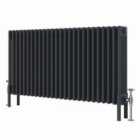 Heizmann 600X1190Mm Traditional 4 Column Cast Iron Style Radiator Anthracite