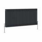 Heizmann 600X1462Mm Traditional 3 Column Cast Iron Style Radiator Anthracite