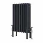 Heizmann 600X425Mm Traditional 4 Column Cast Iron Style Radiator Anthracite