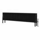 Heizmann 300X1460Mm Traditional 4 Column Cast Iron Style Radiator Black