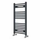 Heizmann 800X400 Mm Straight Heated Towel Rail Radiator Anthracite