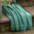 Crossland Grove Powell Knitted Herringbone Throw Green 1300X1700Mm