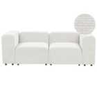 Beliani 2 Seater Modular Corduroy Sofa White Falsterbo