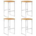 vidaXL Bar Chairs 4 pcs Solid Acacia Wood and Stainless Steel