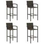 vidaXL Bar Stools 4 pcs Brown Poly Rattan