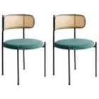 Beliani Set Of 2 Dining Chairs Irwin Corduroy Off-White