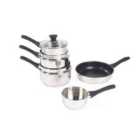 Salter Stainless Steel Saucepan Set with Pouring Lip 5pc