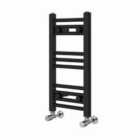 Heizmann 600X300 Mm Straight Heated Towel Rail Radiator Black