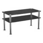 AVF Classic 80 x 40cm Glass Side Table - Black & Chrome
