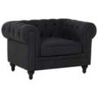 Beliani Armchair Chesterfield Fabric Graphite Grey