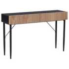 Beliani Console Table BLYTHE Natural Ash Wood Black