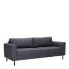 Omaha 3-Seater Sofa In Basel Dark Grey 19 Fabric, Base Matt Black Steel