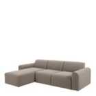 Midfield 2-Seater Chaiselongue Sofa Lhf (Reversible Module) In Cona Boucle Beige 1 Fabric, Base In Matt Black