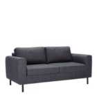 Omaha 2.5-Seater Sofa In Basel Dark Grey 19 Fabric, Base Matt Black Steel