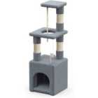 VOUNOT Cat Tree Tower 88cm Multi Level Cat Climbing Play House, Grey