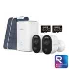 Reolink Hub Kit, 4K Battery WiFi Security Cameras with Solar Panels + 128GB